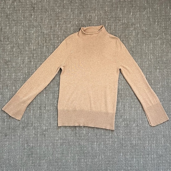 White + Warren Wool Cashmere Camel Tan Sweater Size Large - Picture 4 of 7